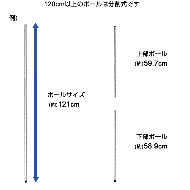 【ポール径19mm】 ルミナス ライト 基本ポール 長さ151.5cm [2本セット] PHT-0150SL[19P150]19P150/19P150