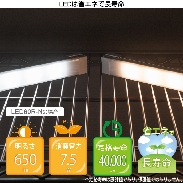 【全ポール径共通】連結できる LEDライト ルミナス スリムバーLED照明[昼白色|7.5W 650lm]幅60モデルに最適サイズ LED60R-N