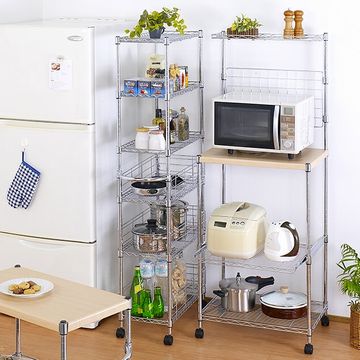 1.キッチン家電はラックにまとめる